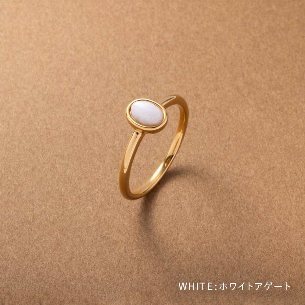 【超ポイントバック祭】 Cream サージカル 指輪 リング 天然石 ステンレス製 dot. フェイスクリーム