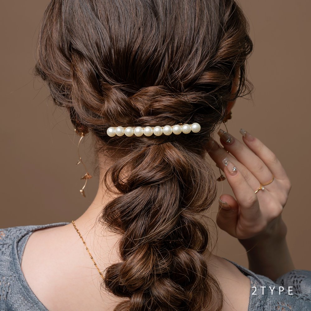 チュール ベージュ バレッタ ヘアアクセサリー パーティー k01072-7.jpg