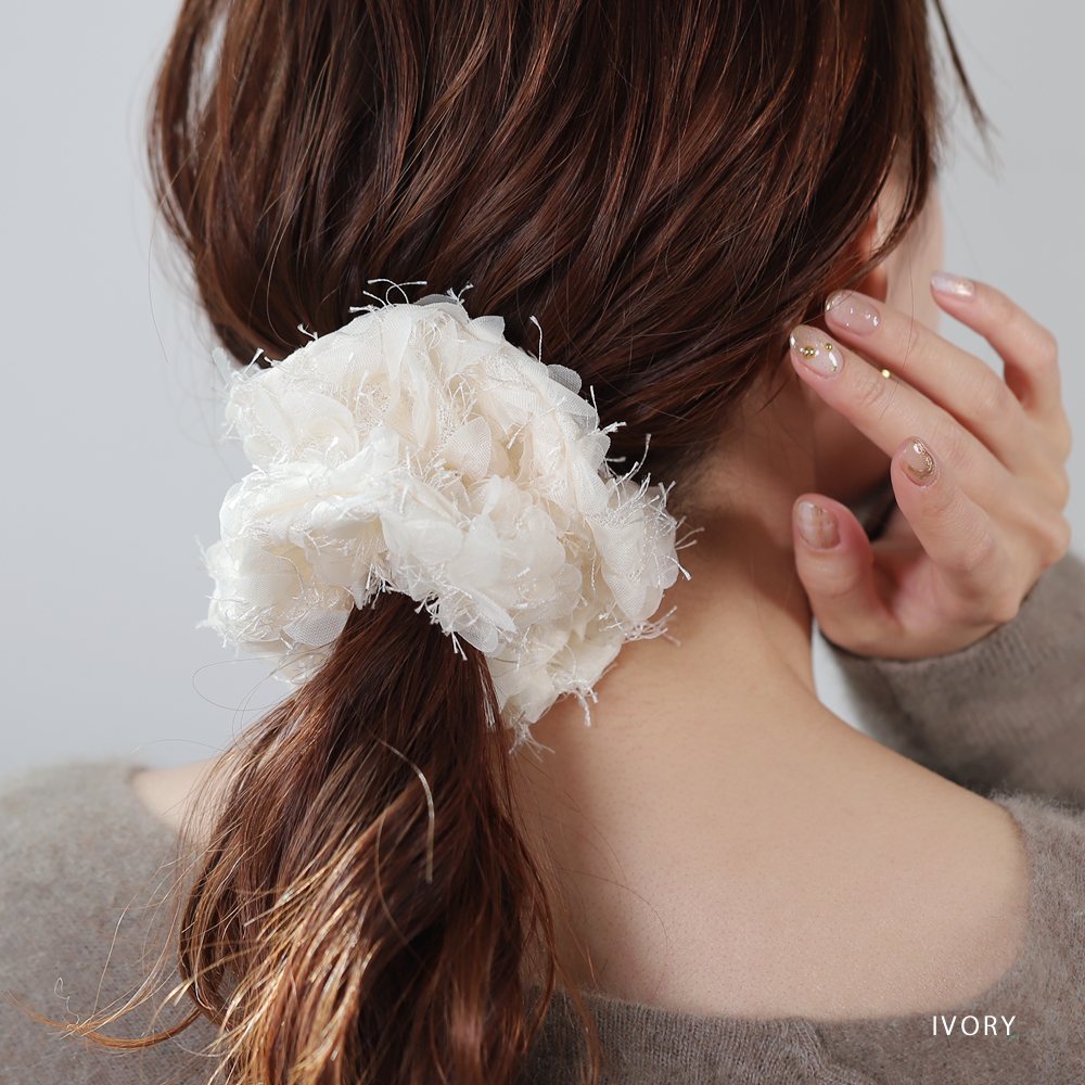 Cream dot.（クリームドット） シュシュ ヘアゴム フェザー ボリューム