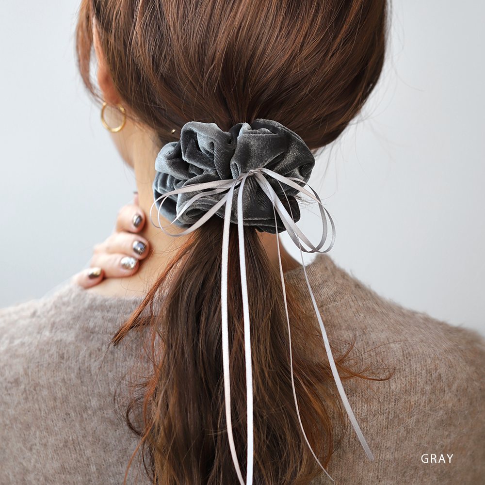 Cream dot.（クリームドット） シュシュ ベロア ベルベット リボン