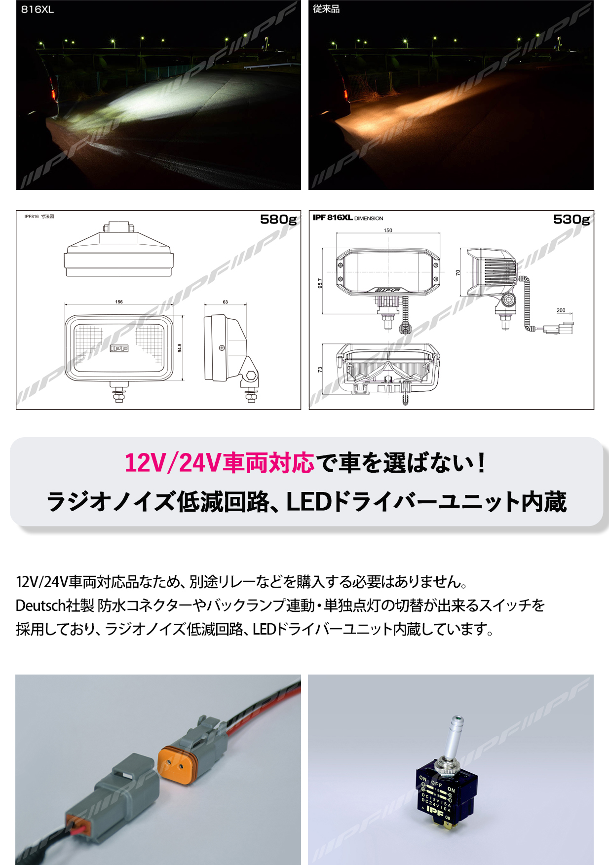 IPF バックランプ 816XLFM 1個入 埋め込みタイプ 816シリーズ LED オフロード ランプ ブラケット付属 ワイド 配光 12V 24V  車両対応 : ipf-816xlfm : クレールオンラインショップ - 通販 - Yahoo!ショッピング