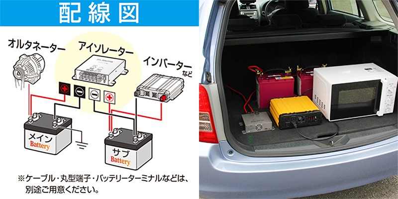 大橋産業 BAL 2725 アイソレーター バッテリー直結方式 昇圧回路内蔵 走行充電器 サブバッテリーチャージャー : bal-2725 :  クレールオンラインショップ - 通販 - Yahoo!ショッピング