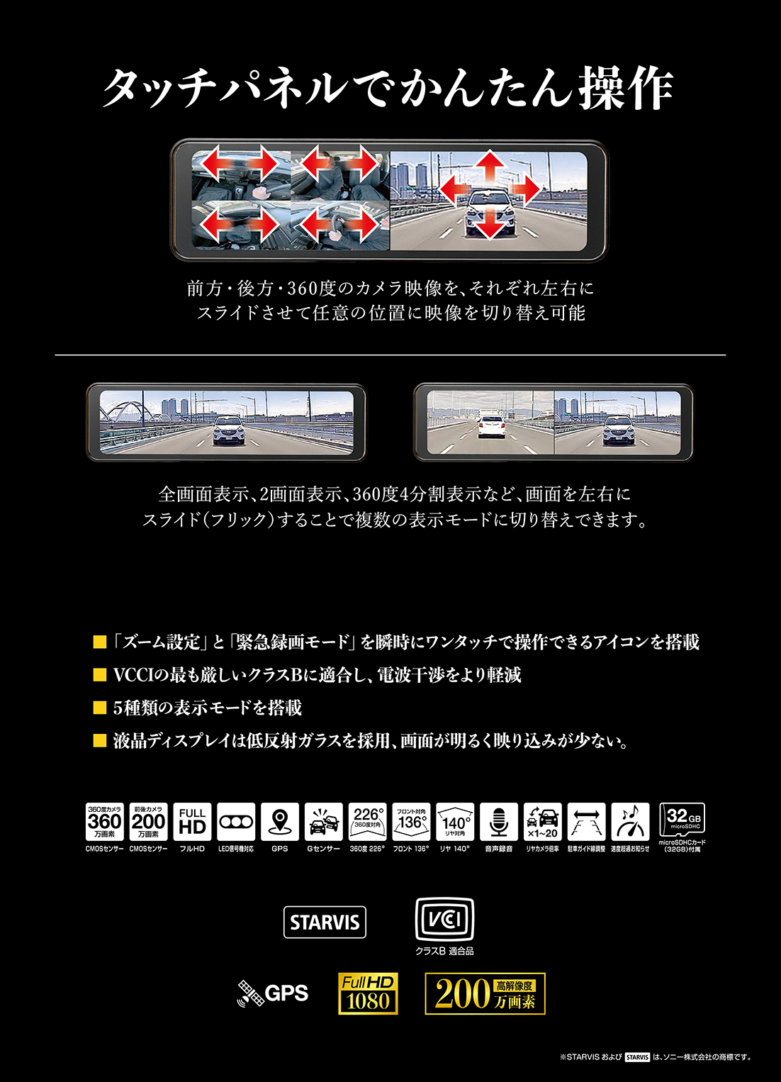 大橋産業 BAL 5800 360度カメラ + セパレート型 前後カメラ 360