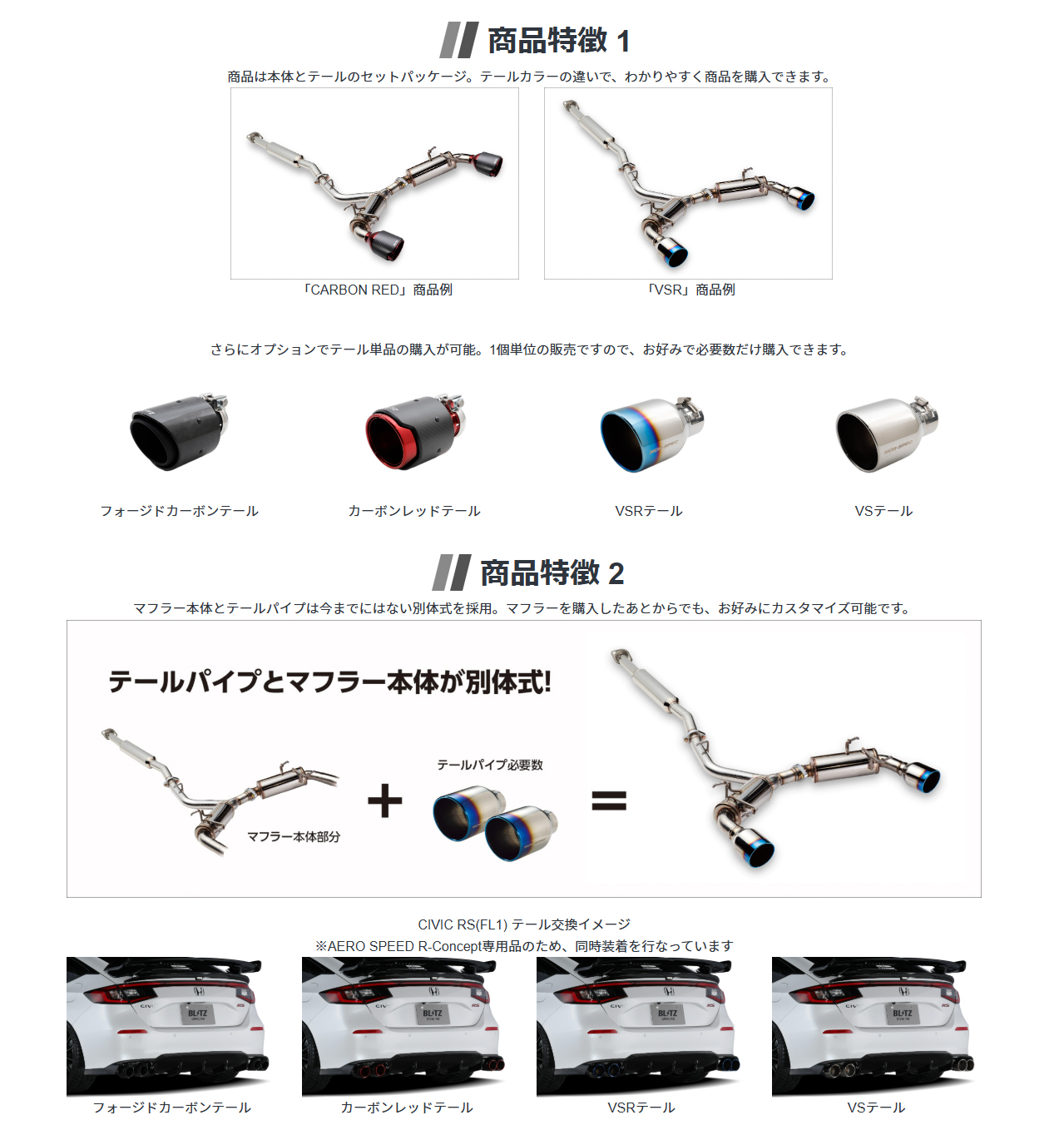 BLITZ（ブリッツ） 62209 NUR-SPEC CUSTOM EDITION FC 交換用テール
