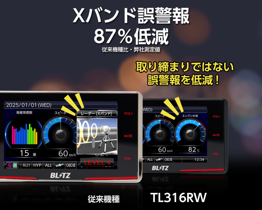BLITZ（ブリッツ） 2026年最新 レーザー＆レーダー探知機 TL316RW JMA