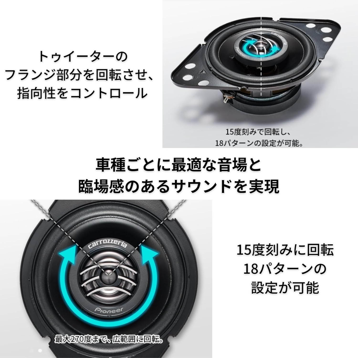 カロッツェリア TS-H100-TY 2ウェイスピーカー 9cm 埋め込みタイプ