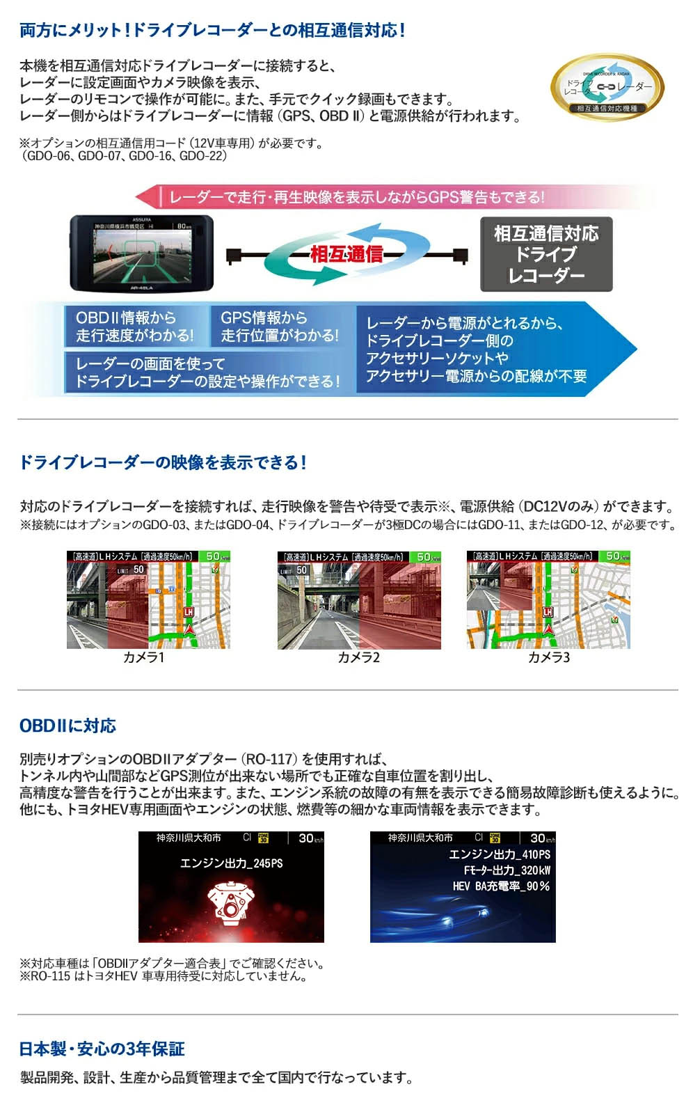 CELLSTAR（セルスター） レーダー探知機 + OBDIIアダプター セット AR