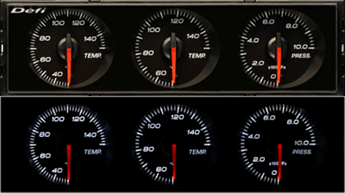 Defi DIN-Gauge DF14403 3連メーター 1DIN 温度計 圧力計 黒文字