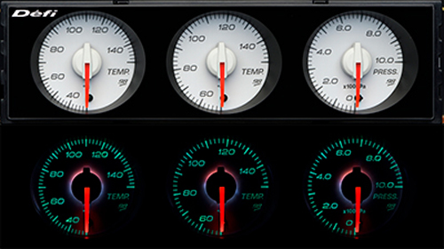 Defi DIN-Gauge DF14401 3連メーター 1DIN 温度計 圧力計 黒文字