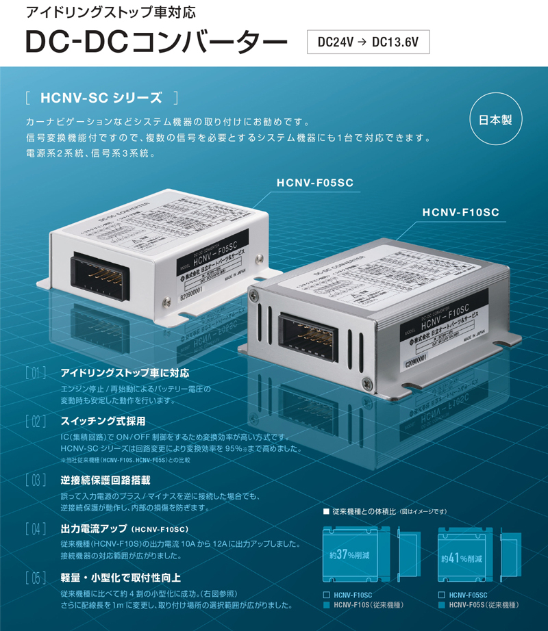 HITACHI 日立オートパーツ＆サービス HCNV-F05SC DC-DCコンバーター デコデコ 24V→13.6V : hitachi-hcnv-f05sc  : クレールオンラインショップ - 通販 - Yahoo!ショッピング