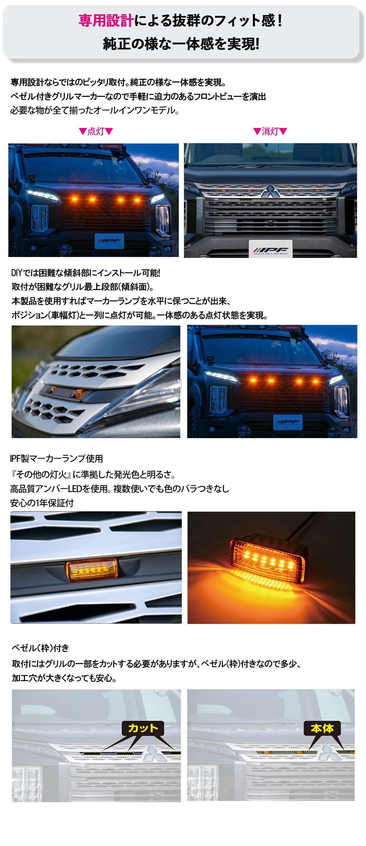 IPF グリルマーカー EXD05 デリカD:5 CV系 外装用品 エアロパーツ
