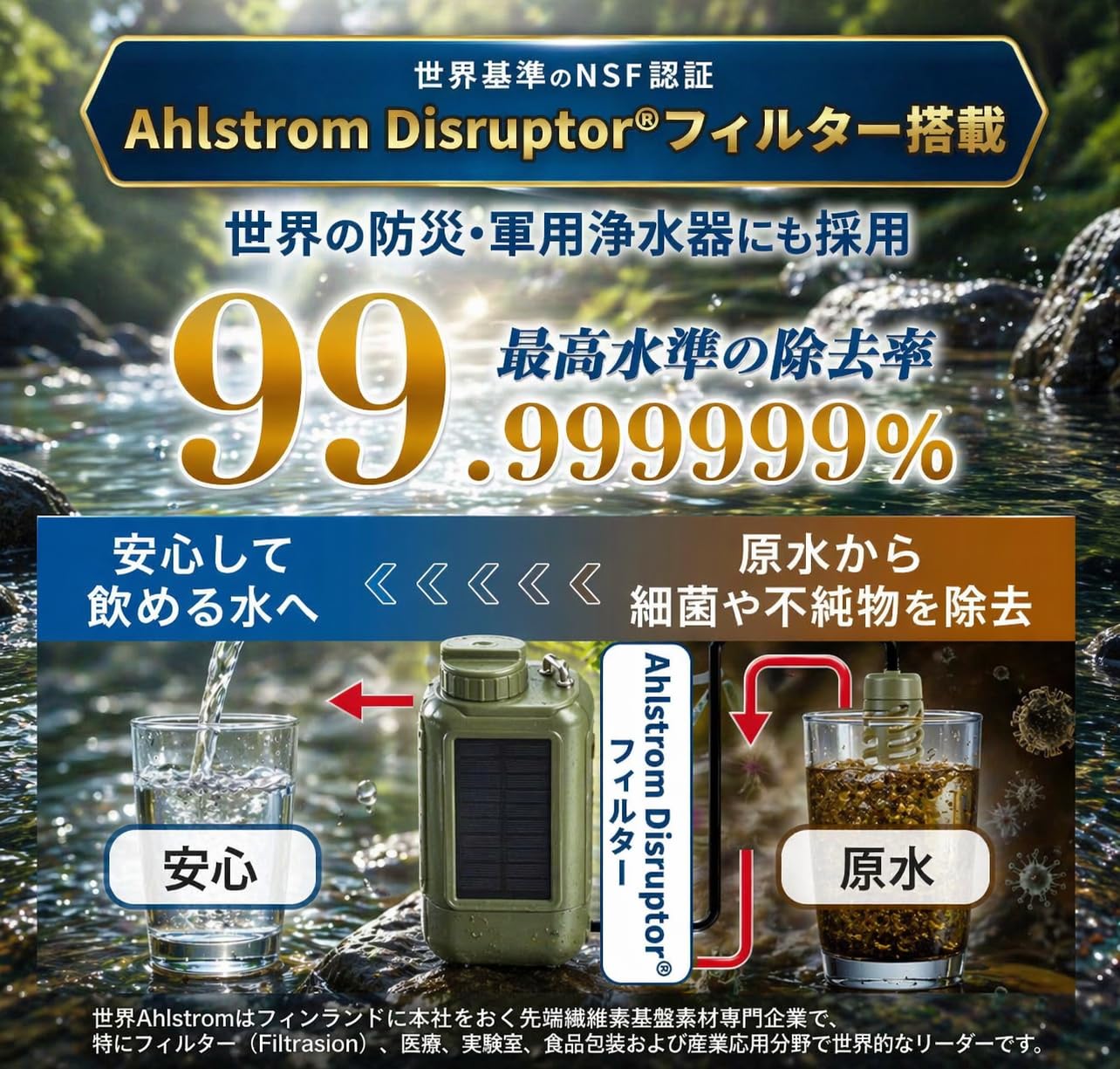 慶洋エンジニアリング KEIYO AN-S152 携帯浄水器 AhlstromDisruptor