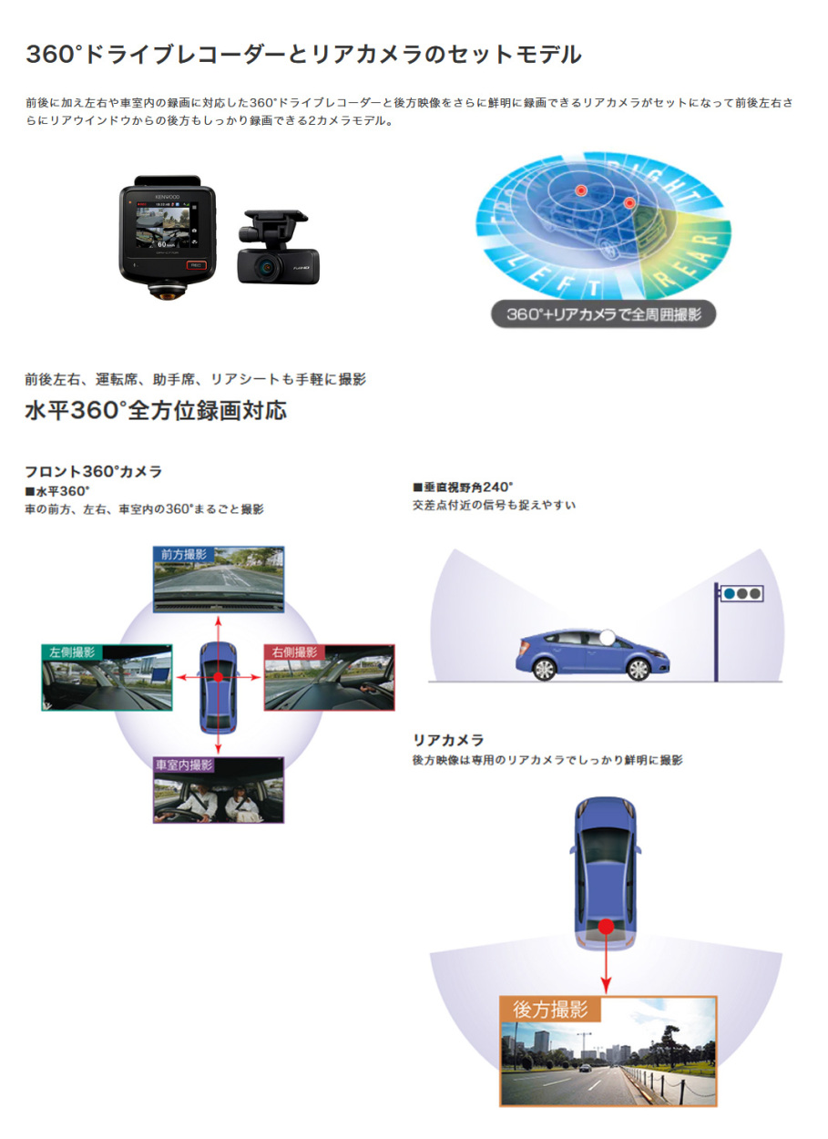 ケンウッド ドライブレコーダー 車載電源ケーブル DRV-C770R CA