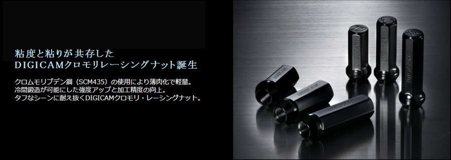 DIGICAM デジキャン 5TNK12-LL チタンレーシングナット貫通タイプ M12-1.25 48.5mm 5角 20個 KSEPC ケースペック ペンタゴン