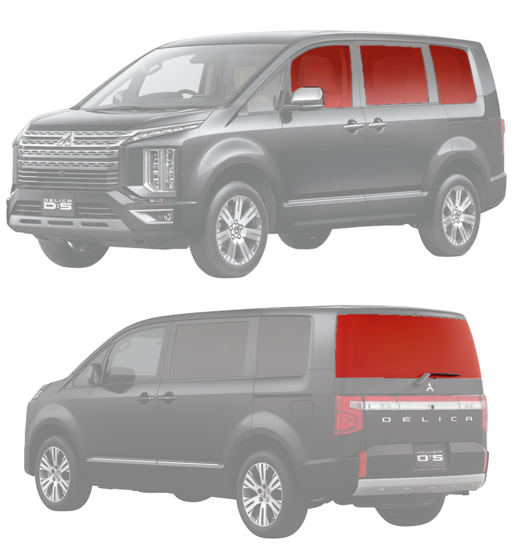 レーザーシェード デリカD:5 CV1W CV2W CV4W CV5W クォーター リア