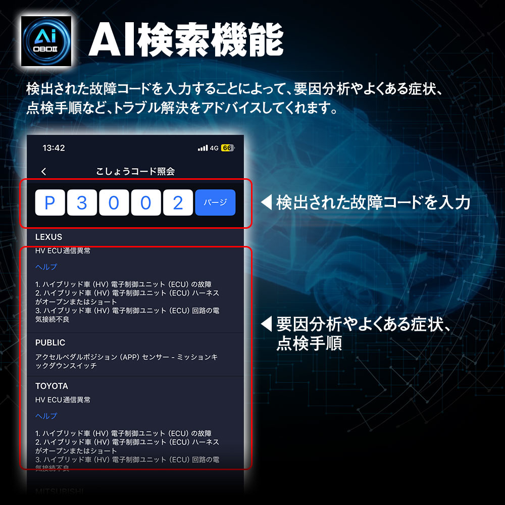MAXWIN（マックスウィン） OBD2 AI 診断機 OBD2-EDI01 AIアドバイザー