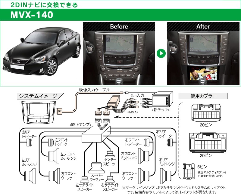 Beat-Sonic ビートソニック MVX-140 2DINオーディオ/ナビ取り付け