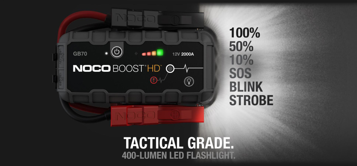 日本限定 NOCO ノコ GB70 ジーニアスブーストプラス リチウム ジャンプスターター 12V 2000A LEDランプ付 日本正規品 1年保証  PSE準拠品