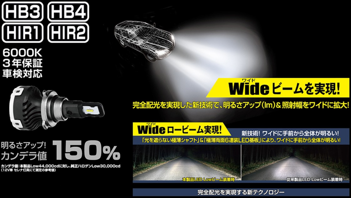 PIAA ピア ヘッド＆フォグ用 LEDバルブ LEH141 12V車専用 HB3/HB4