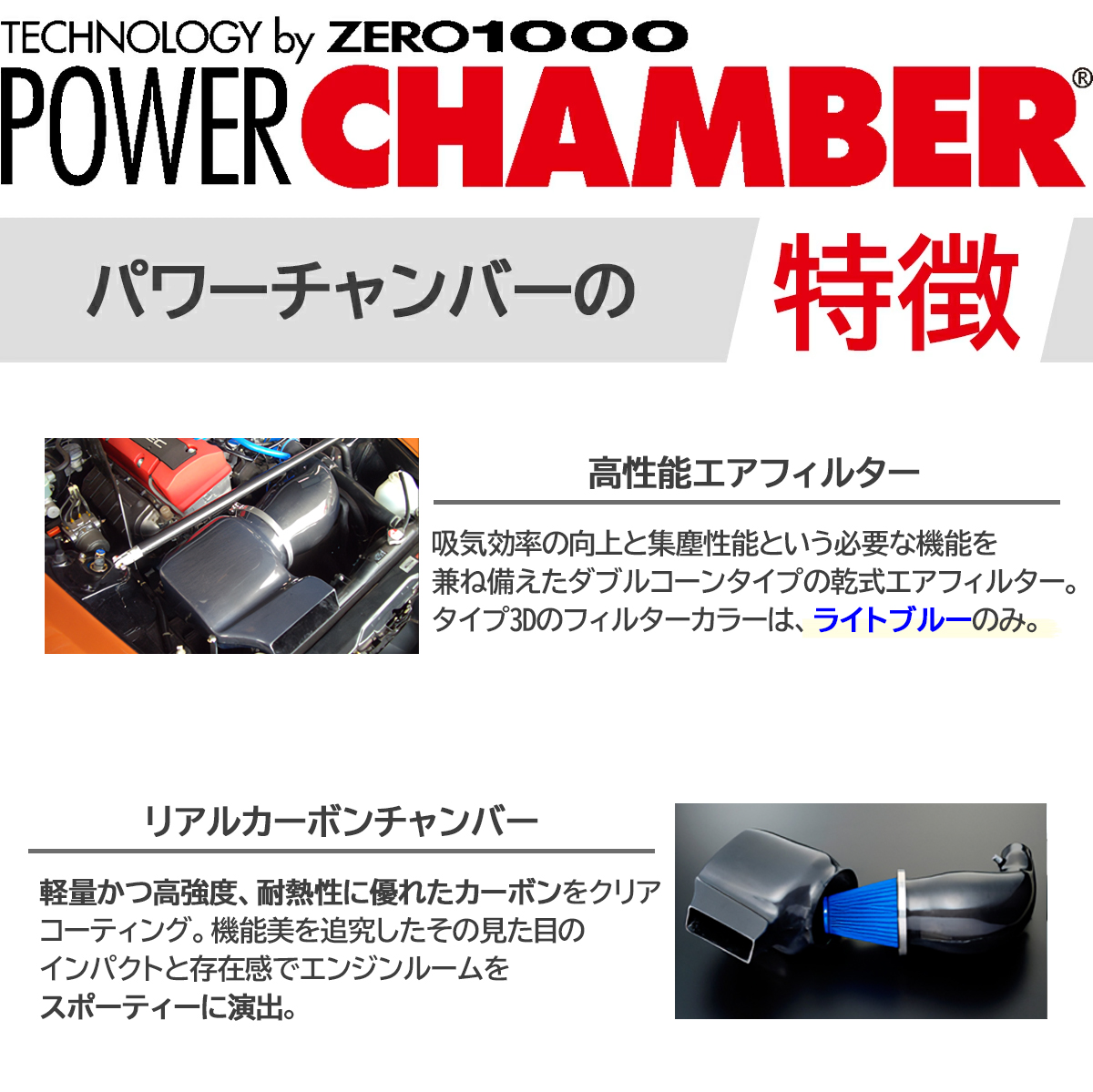 ZERO1000 パワーチャンバー エアフィルター(箱&説明書付き) ZERO1000 パワーチャンバー エアフィルター(箱&説明書付き) 【公式通販】