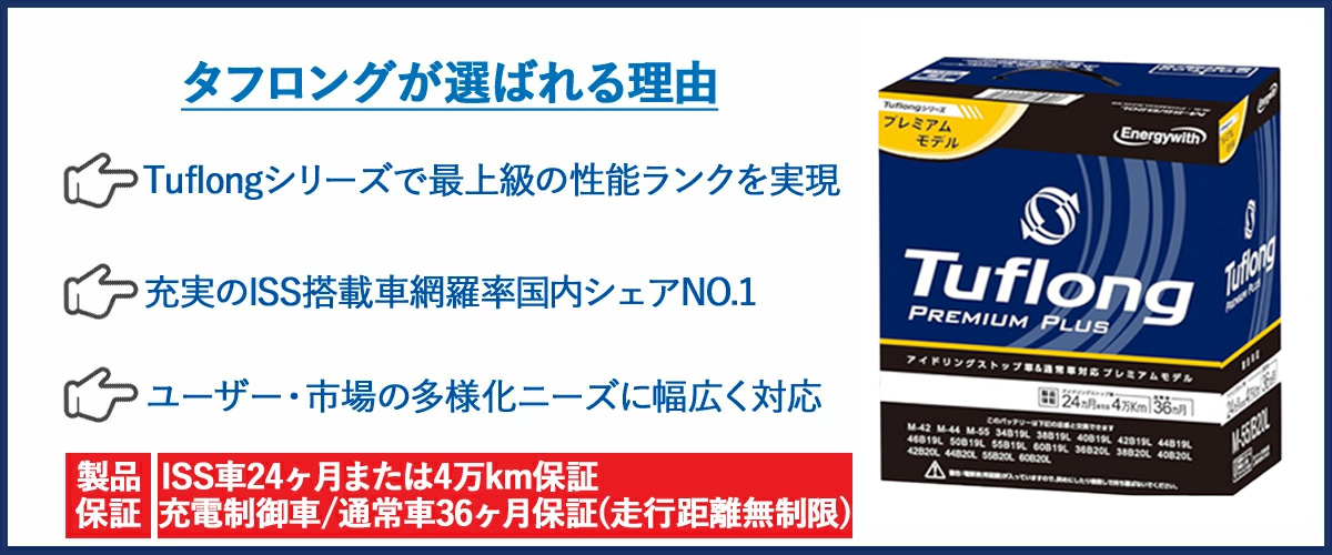 安心の日本製！純正採用 PPA M55L B20L アイドリングストップ車