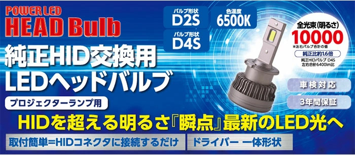 RG レーシングギア 純正HID交換用 LEDヘッドバルブ プロジェクター