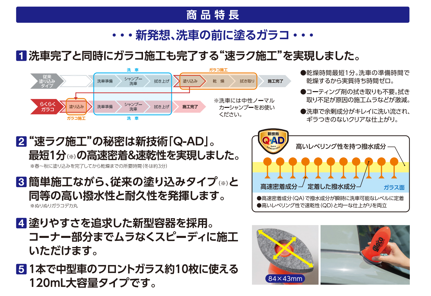 ソフト99 ソフト99 04958 らくらくガラコ 120ml 先塗り 速ラク施工