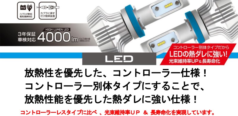 PIAA ピア ヘッド＆フォグ用 LEDバルブ LEH150 H4タイプ 6000K 安心の3 