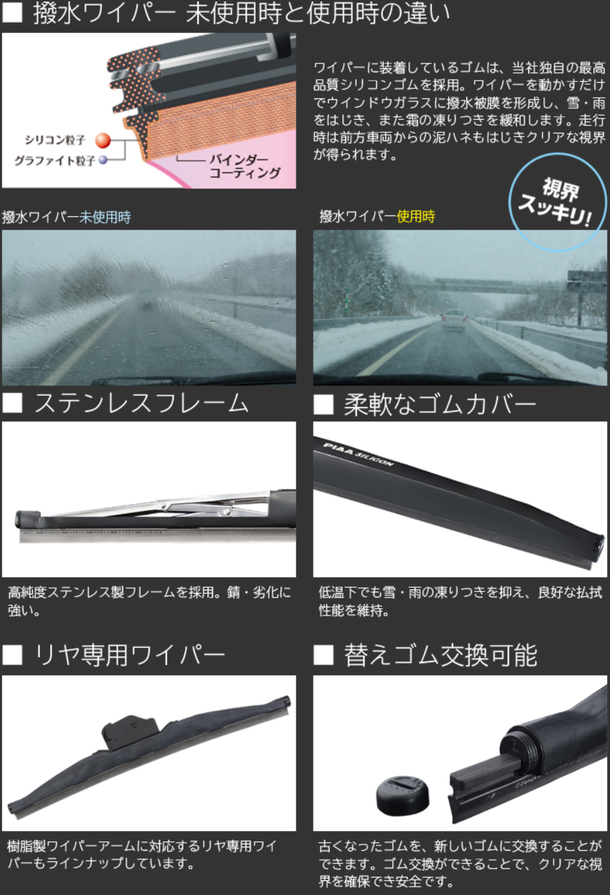 PIAA スノーワイパーブレード KF系 CX-5用 フロント2本＋リアセット