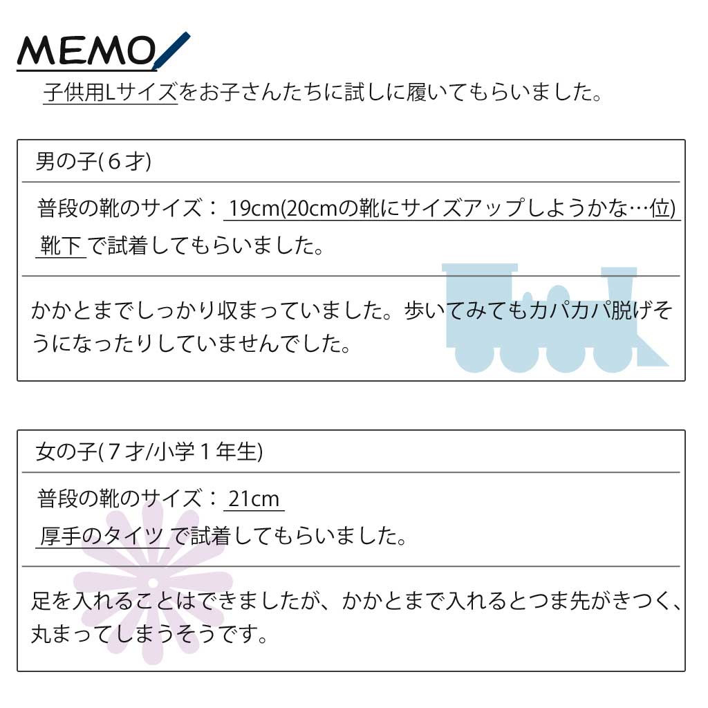 子供用L試着感想