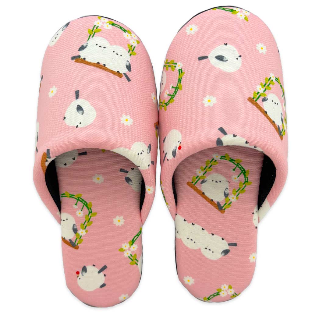スリッパ 花とシマエナガソフト 子供用Lサイズ 子供用2Lサイズ 約20cm