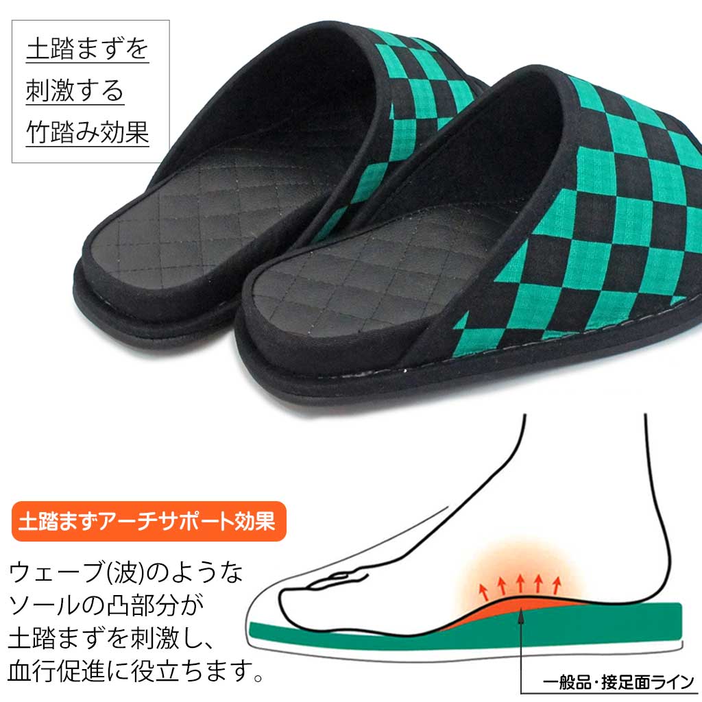 ウェーブした中敷きが土踏まずを刺激