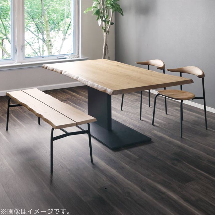 ダイニングテーブル 幅200cm オーク 1本脚 すっきりデザイン 耳付き ダイニングテーブル 幅200cm オーク 1本脚 すっきりデザイン 耳付き