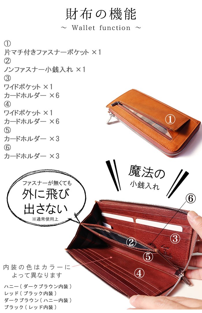 長財布 レディース ラウンドファスナー メンズ ユニセックス 魔法の