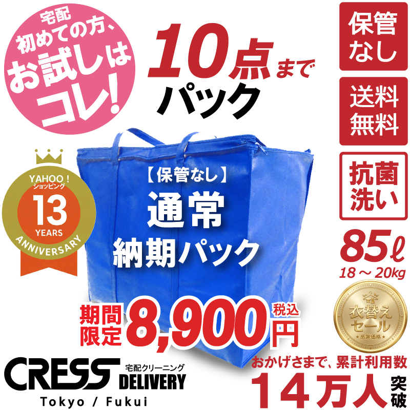 クリーニング 宅配 保管なし 10点まで 詰め放題 宅配クリーニング 送料