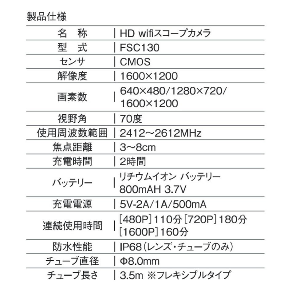 廃番です Hd Wifiスコープカメラ Fsc 130 Scope Camera 超小型カメラ 送料無料 後継はecw 35 Fw Fsc130 ケミカル用品と工具のcrk販売 通販 Yahoo ショッピング