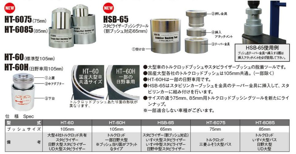 日平機器 トルクロッドブッシングツール HT-60 : ht-60 : ケミカル用品