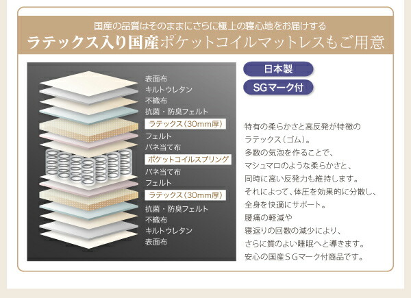 「送料無料・年末感謝」 ずっと使えるロングライフデザインベッド 国産ボンネルコイルマットレス付き ワイドK230 【VQL1619633784】(59201円)