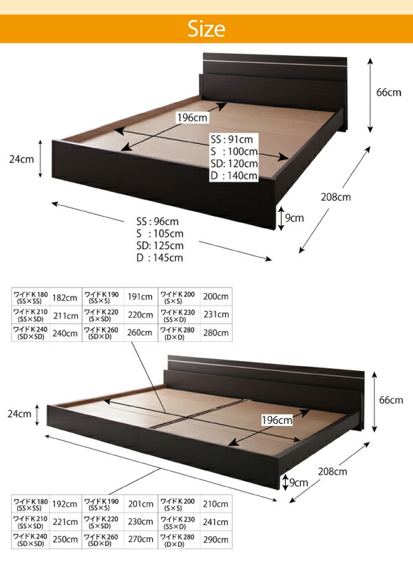 【新品訳あり】 親子で寝られる・将来分割できる連結ベッド ベッドフレームのみ ダブル 【UOI1224553050】(44760円)