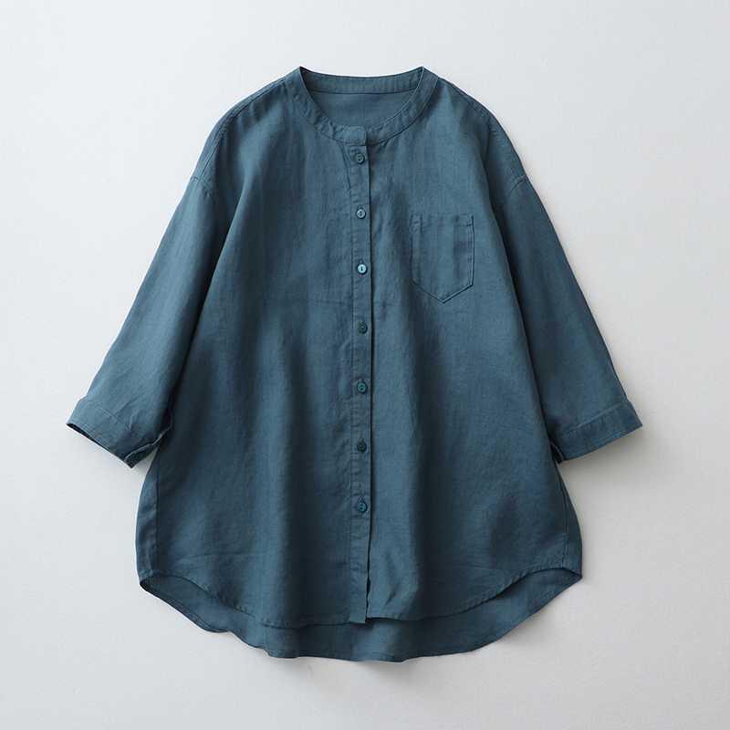 シャツブラウス レディース ゆったり スキッパーシャツ 七分袖 秋 ス フレンチスリーブ ギャザー tシャツ無地 50代 |  | 02