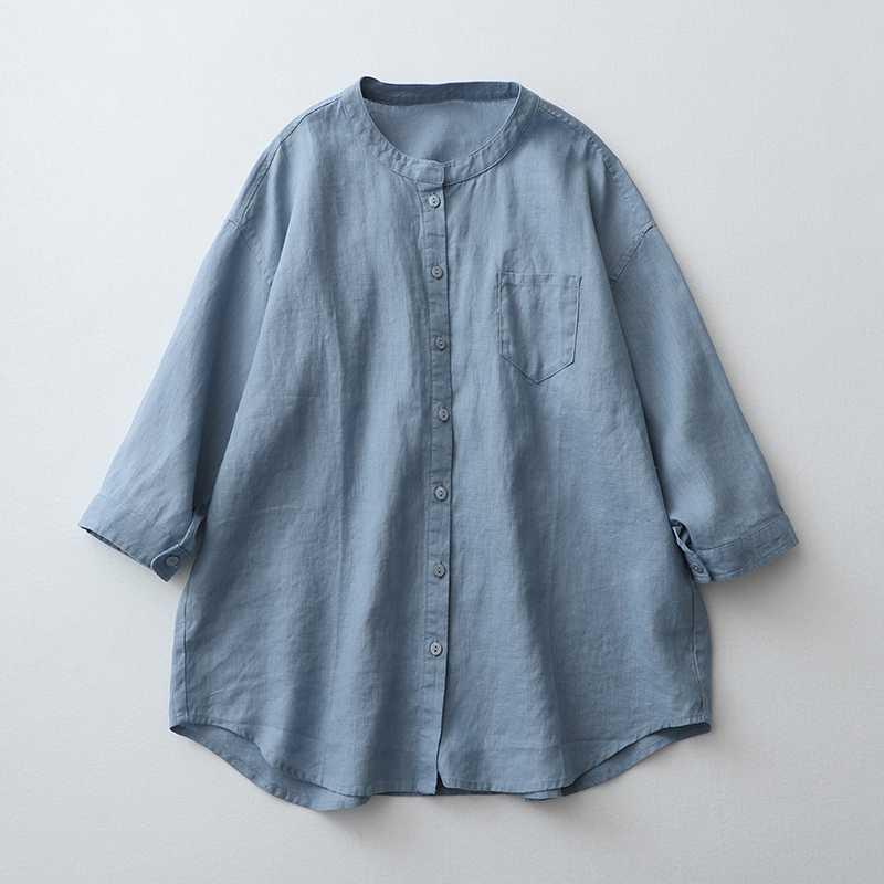 シャツブラウス レディース ゆったり スキッパーシャツ 七分袖 秋 ス フレンチスリーブ ギャザー tシャツ無地 50代 |  | 03