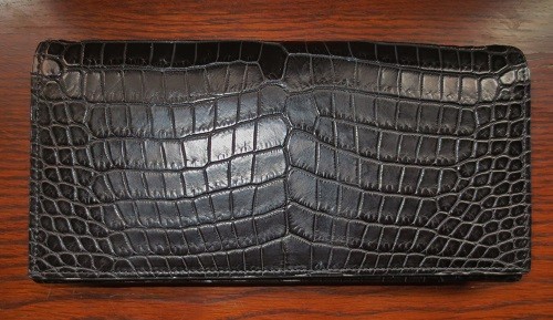スモールクロコダイル 長財布 無双 切り目仕上げ 革工房比留間