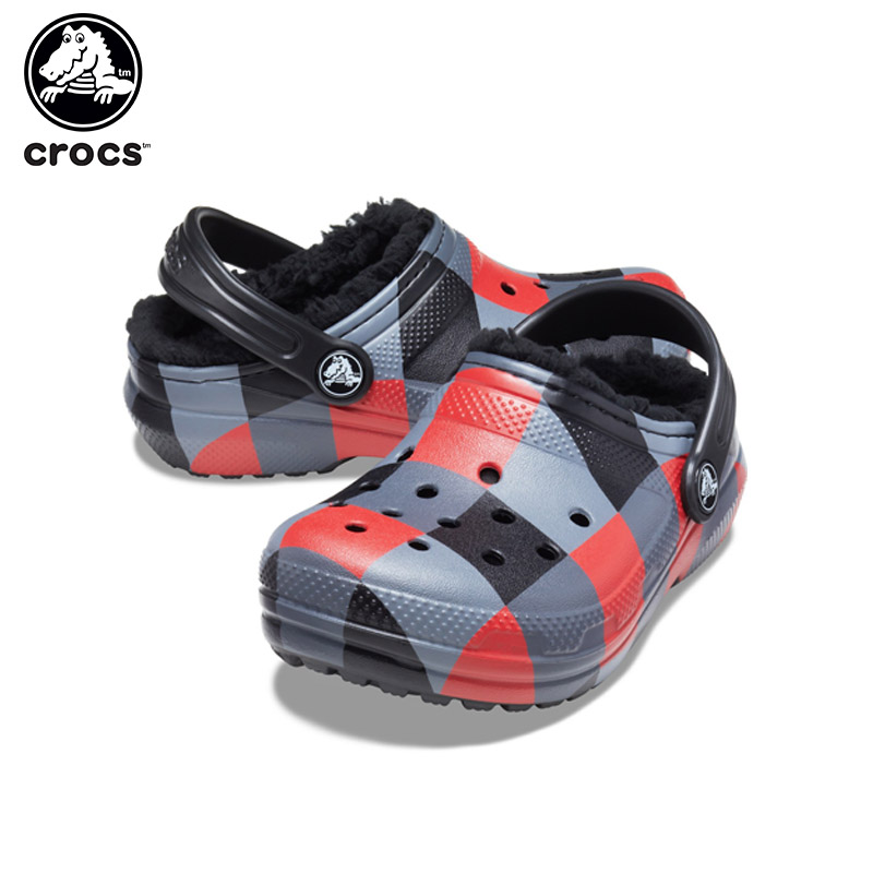 クラシック ラインド プラッド クロッグ キッズ(classic lined plaid clog kids) キッズ/サンダル/シューズ/子供用/ボア