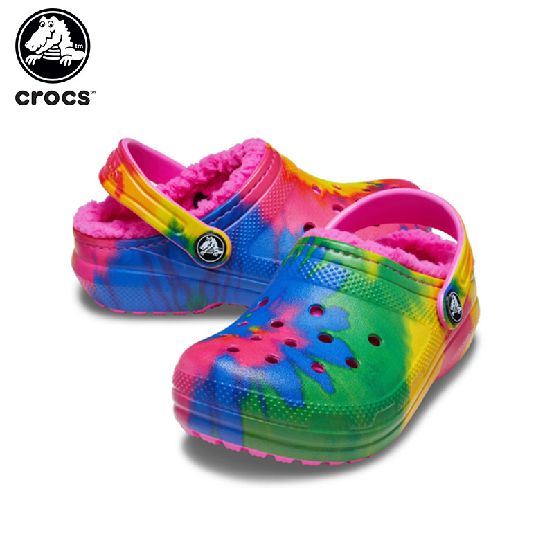 クラシック ラインド タイ ダイ グラフィック クロッグ キッズ(classic lined tye dye graphic clog kids) キッズ/サンダル/シューズ/子供用/ボア