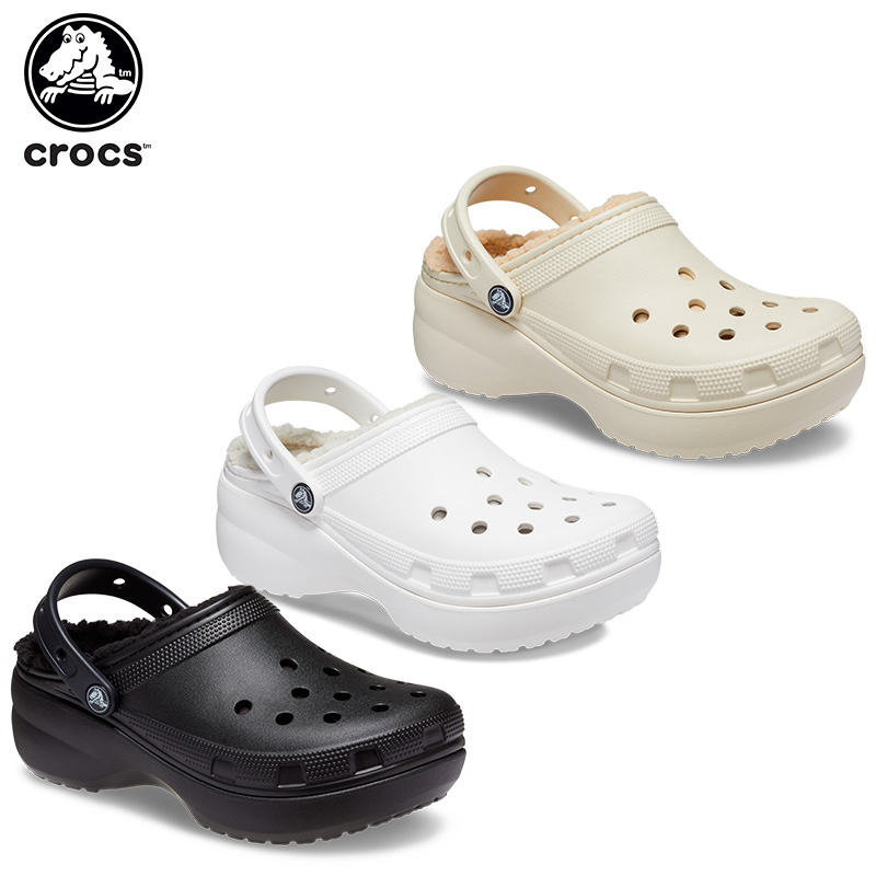 クロックス crocs クラシック プラットフォーム ラインド クロッグ