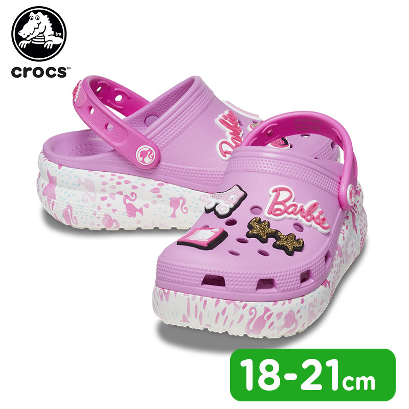 クロックス crocs バービー キューティー クラッシュ クロッグ キッズ Barbie cutie crush clog k キッズ サンダル  シューズ 子供用 厚底[C/A]