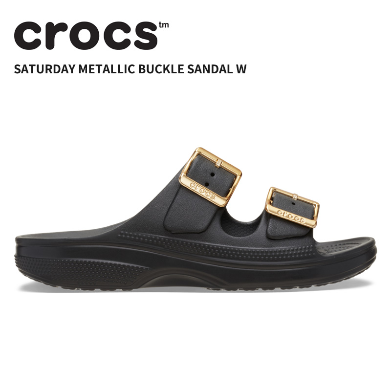 大人気！完売品crocs 黒 ダブルバックル サンダル crocs（クロックス） [B]クロックス レディース サンダル サタデー