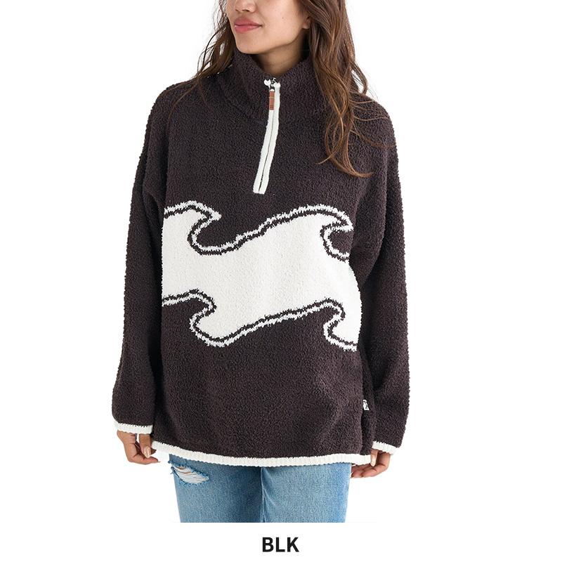 BILLABONG（ビラボン） レディース ハーフジップ ニット フリース