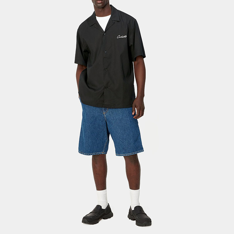 カーハート ボーリングシャツ ブラックピンク レーヨン carhartt WIP i031465_3.jpg