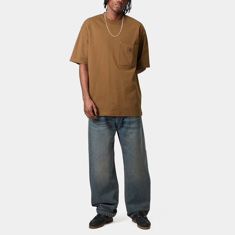 【carhartt】\"S/S Eldon Pocket\"革ラベル胸ポケット Tシャツ/3色 carhartt】
